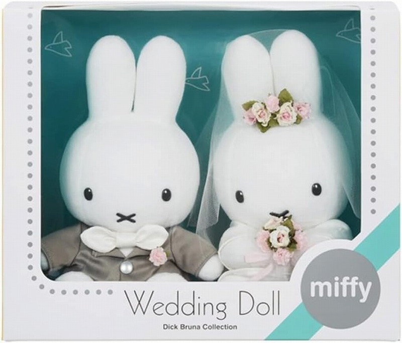 【電報付き】Lサイズ ぬいぐるみ電報 結婚式 入籍祝い ブルーナ ミッフィーのウェディング♪  ぬいぐるみ ウェルカムドール・ウェディングドールにも♪