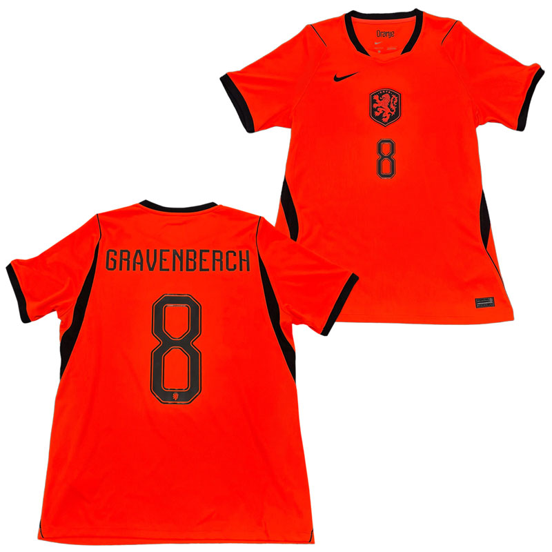 ナイキ オランダ代表 KNVB DF JSY STAD HM S/S トップ #8 グラフェンベルフ ネーム入り マーキング NIKE2026SS IB5334-NUMBER-8|BallClub 店