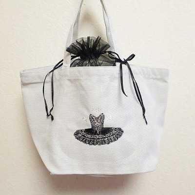 楽天市場 ブラックスワン オディール グレー色 ミニトート マチ付 バレエ発表会プレゼント バレエ店バレリーナート楽天市場店