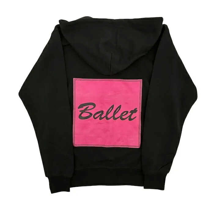 【お買い物マラソン ポイント2倍】バレエ ジャージ Ballet パーカー ブラック 黒 ピンク キッズ ジュニア 子供 大人 レディース バレエ発表会 プレゼント おすすめ おしゃれ かわいい 人気 ballet 綿 コットン