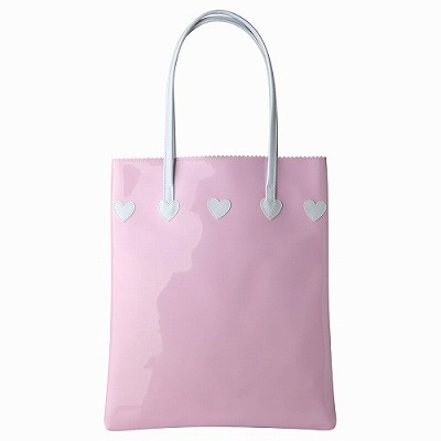 【お買い物マラソン ポイント2倍】縦型 トート バッグ ハート ピンク×ホワイト Beverly ビバリー 神戸 発表会 プレゼント リボン ハート フラワー かわいい ギフト おすすめ おしゃれ 人気 バレエ バレリーナ レッスンバッグ バック