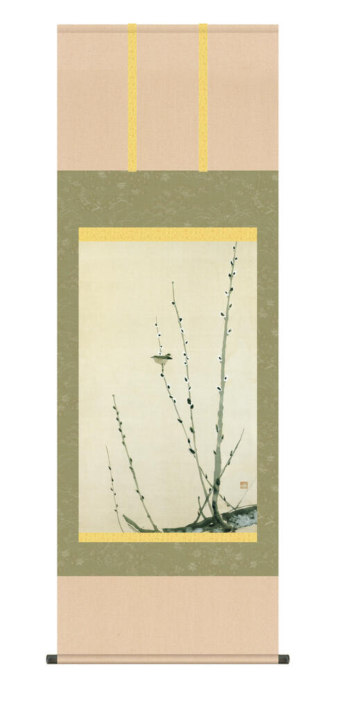 掛軸 ④ あじさい 鈴木優莉 「 紫陽花 」 掛軸 ( 尺五立 ) 掛け軸 春の掛軸 初夏の