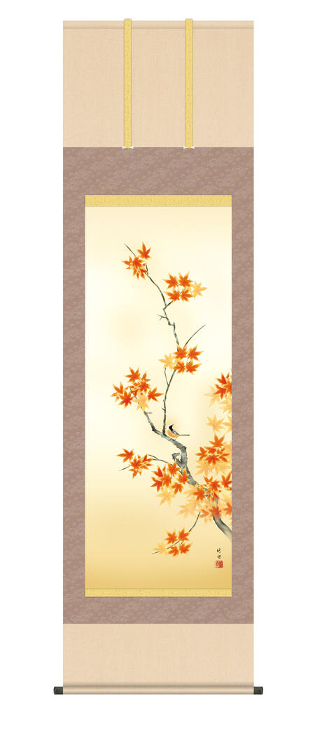 ［美品］掛軸 南天 楽天市場】掛軸 掛け軸 冬掛け 花鳥画 「南天」 田村竹世 ＜送料無料