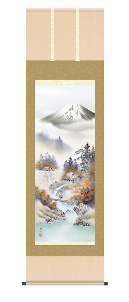 熱い販売 掛軸 掛け軸 富士山 山水画 富士季景 伊藤渓山 春夏秋冬 4枚