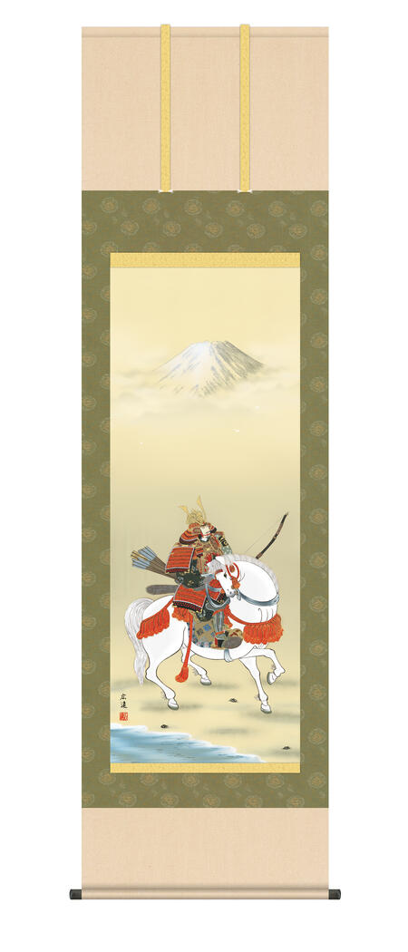 五月人形 端午の節句 「馬上武者」 掛け軸 掛軸 <送料無料> 尺五 10年保証 和 インテリア アート 節句画 節句 行事飾り お祝い 子どもの日 武者 外国人向け土産 54.5cm×約190cm|ハッピー雑貨専門店Happymarche