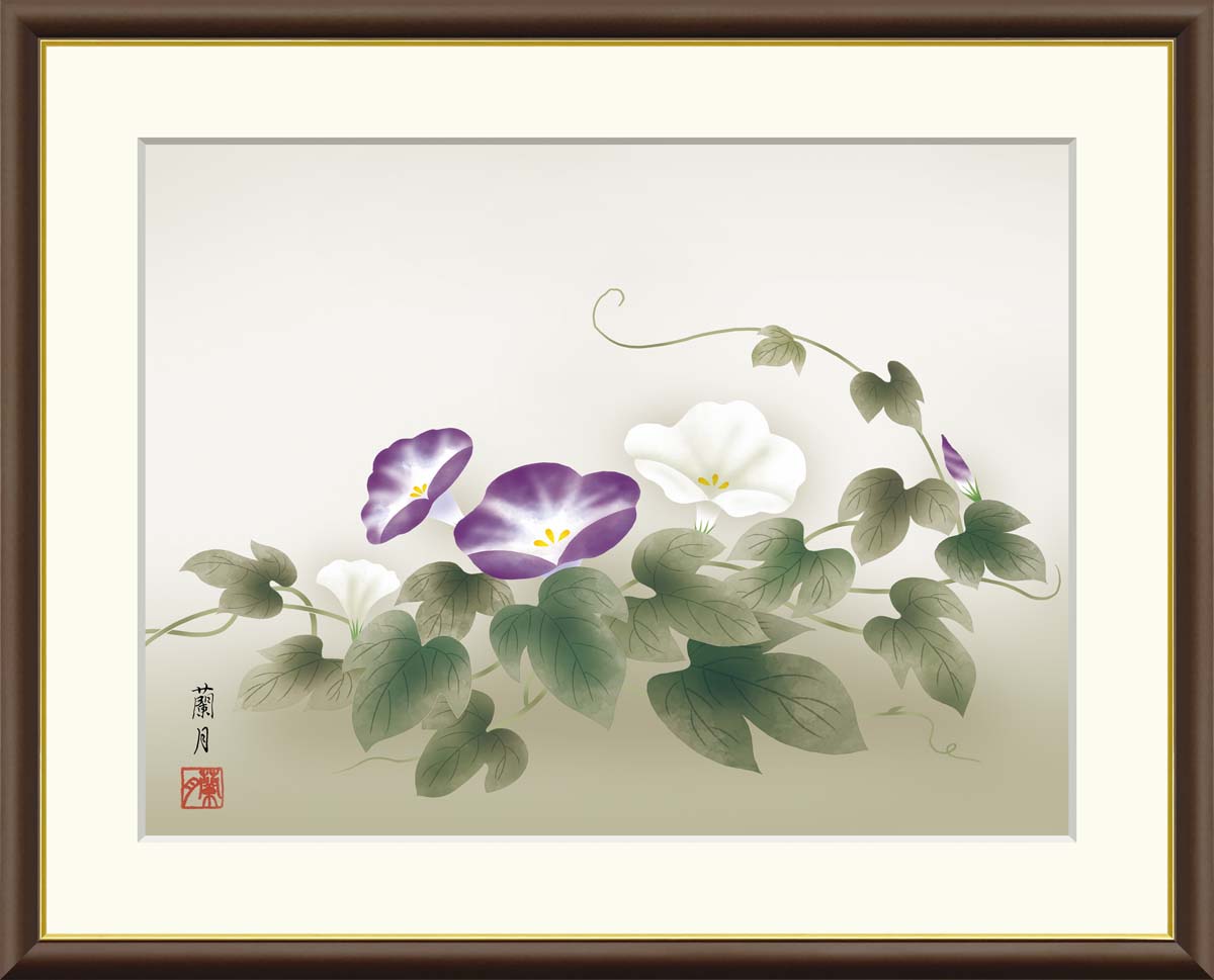 楽天市場】絵画 日本画 額入りアート 花鳥画 「朝顔」 J4-B024 F8:61cm