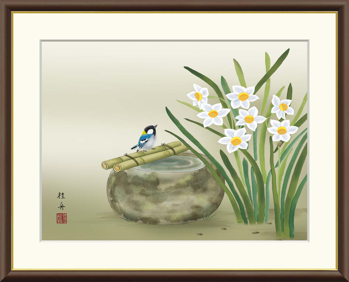 楽天市場】【SALE☆期間限定20%OFF】 絵画 日本画 額入りアート 花鳥画