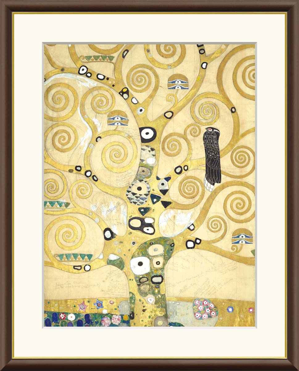 有名 画家 額入りアート クリムト 生命の樹 J1073 F6 52cm&times;42cm F4 42cm&times;34cm 送料無料 インテリア 名画 後期印象派 グスタフ・クリムト 結婚祝い 新築祝い 引越 ギフト プレゼント 店舗移転 開店祝い 有名絵画｜ハッピー雑貨専門店Happymarche