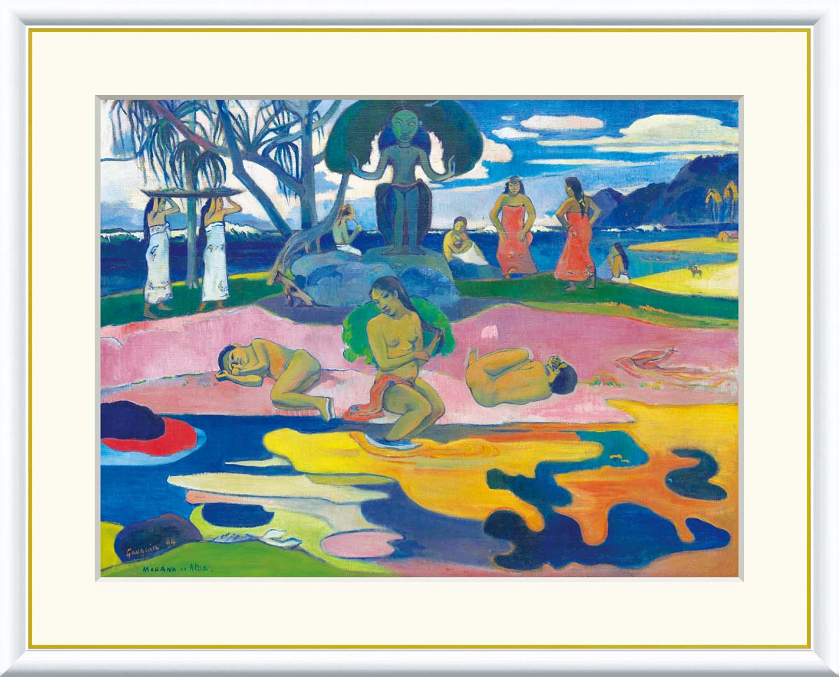 ポール・ゴーギャン、【妙なる泉】、希少画集画、新品高級額・額装付、大判 ポール・ゴーギャン、【妙なる泉】、希少画集画、新品高級額
