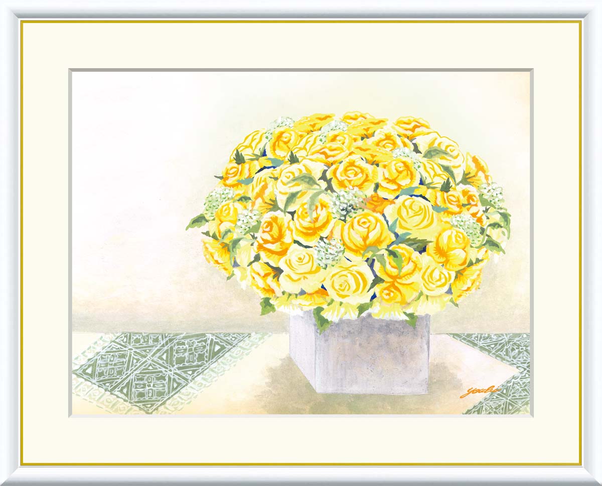 楽天市場】絵画 油絵 額入り油彩 手描き 黄色い花 矢野恵子 肉筆