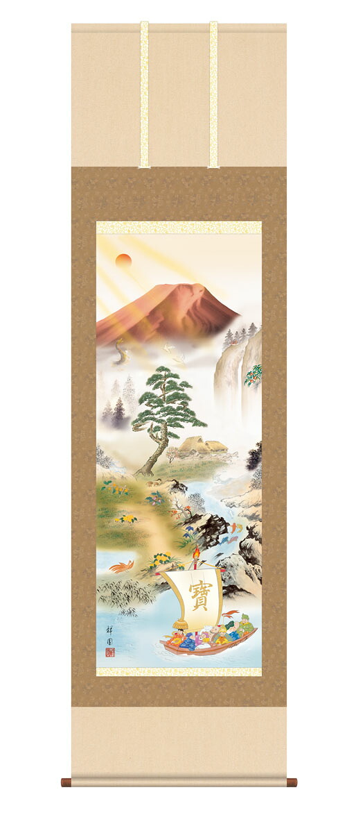 掛軸 掛け軸 正月 「開運四神満願図」 山本祥園 kz5d5124 送料無料 尺三 尺五 10年保証 最高級仕様 インテリア アート 慶祝画 お正月 縁起 44.5cm&times;約164cm 54.5&times;190cm｜ハッピー雑貨専門店Happymarche
