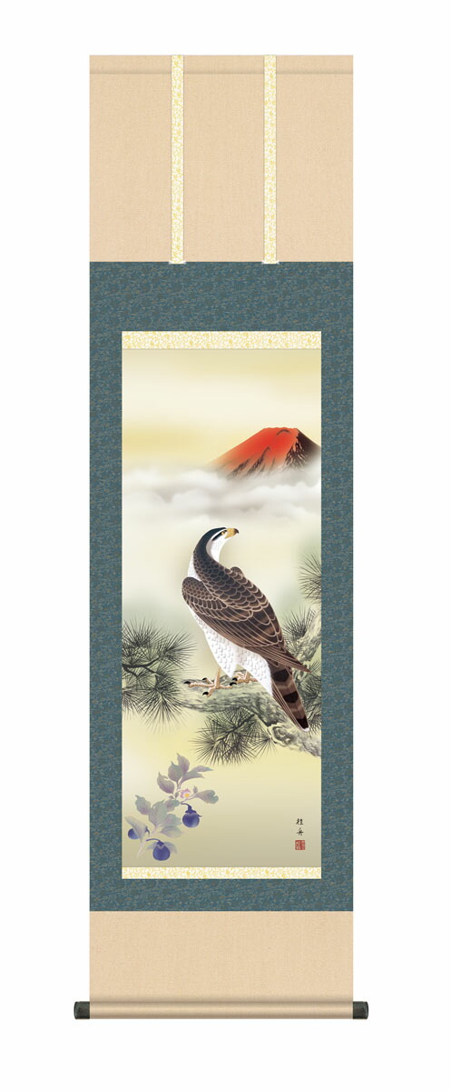 楽天市場】掛け軸／掛軸【正月掛け】一富士二鷹三茄子（高見 蘭石