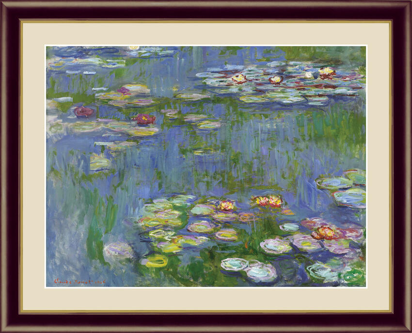 楽天市場 有名 絵画 有名絵画 モネ 睡蓮 F6 送料無料 額入りアート インテリア Monet 名画 モネ アート 絵 油絵 クロード モネ すいれん 風景画 引っ越し祝い 引越 ギフト 事務所移転 店舗移転 開店祝い 開業祝い 52cm 42cm ハッピー雑貨専門店happymarche