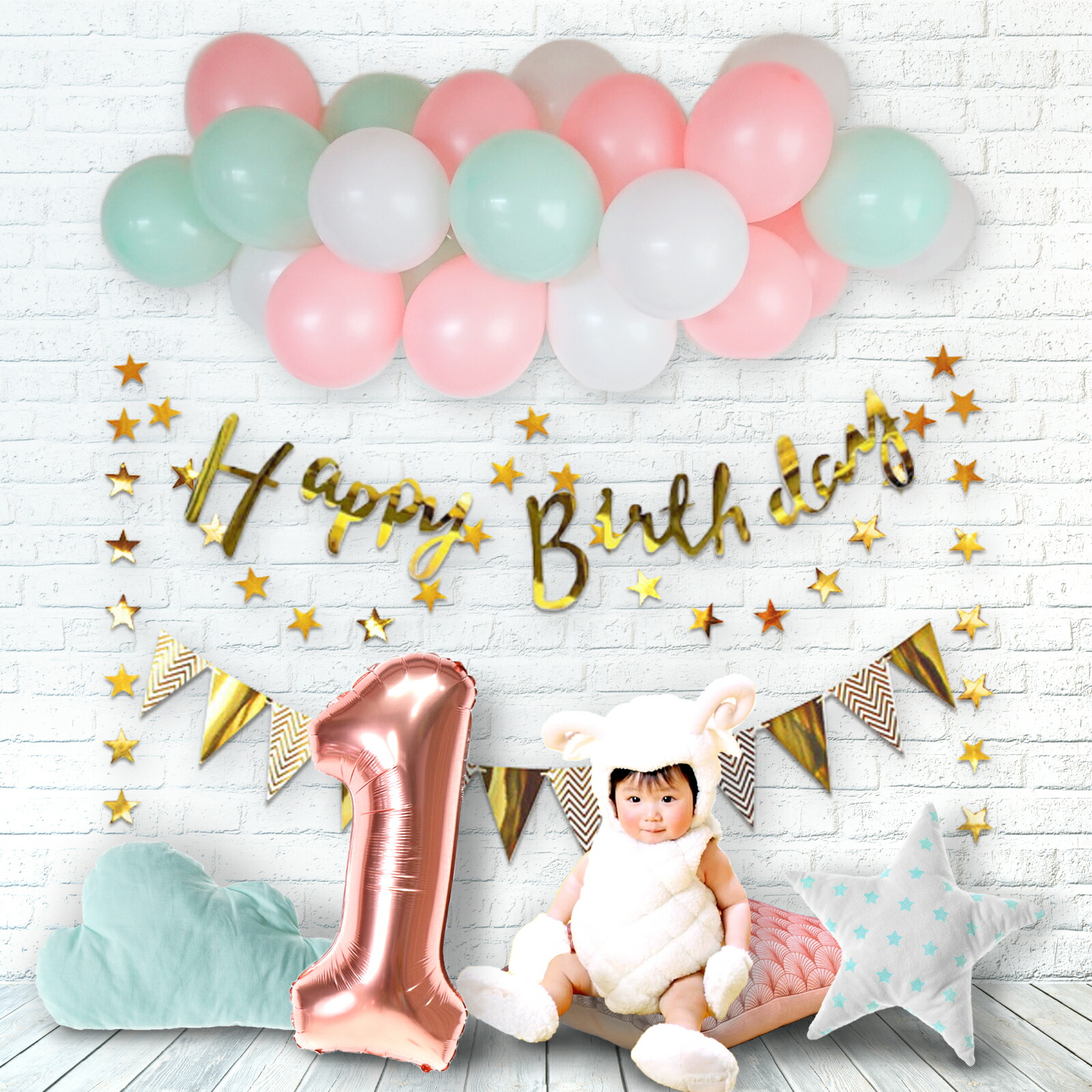 楽天市場 星が可愛いバースデーデコキット 選べる 数字バルーン 誕生日 送料無料 バースデー パーティー 1歳 2歳 3歳 風船 かわいい カワイイ 選べる バースデー デコレーション 100日祝い Happy Birthday 大きい数字バルーン ハッピー雑貨専門店happymarche