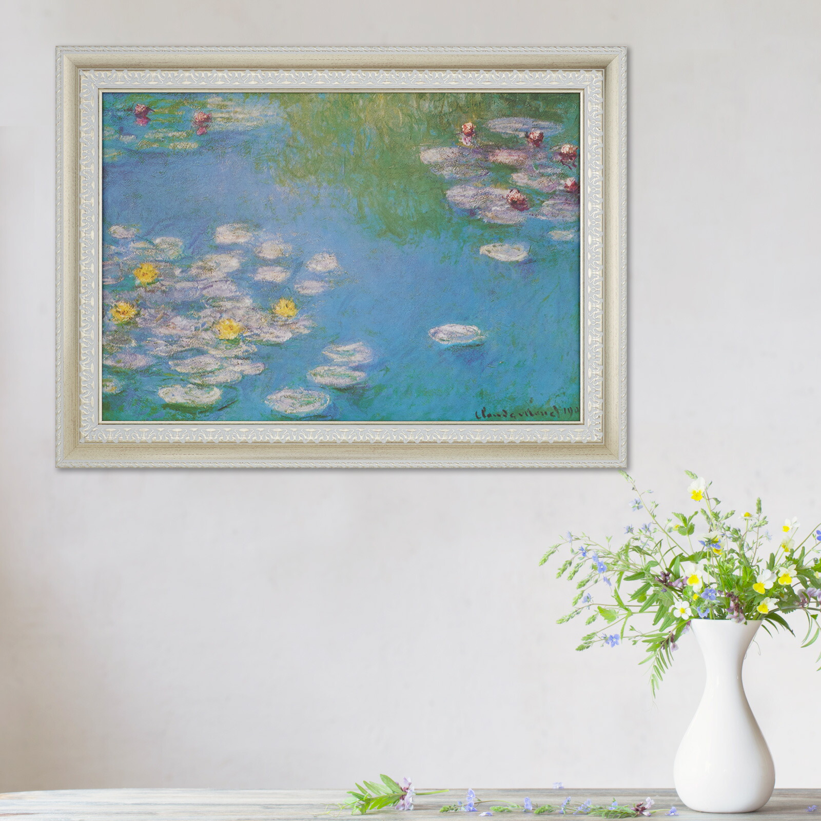 かわいい新作 額入りポスター クロード モネ 睡蓮 フレーム フレーム入りアート アートパネル ポスター 印象派 Fucoa Cl