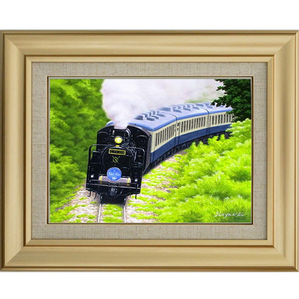 手描き 油彩画　風景 廃車 手描き 油彩画 風景 廃車