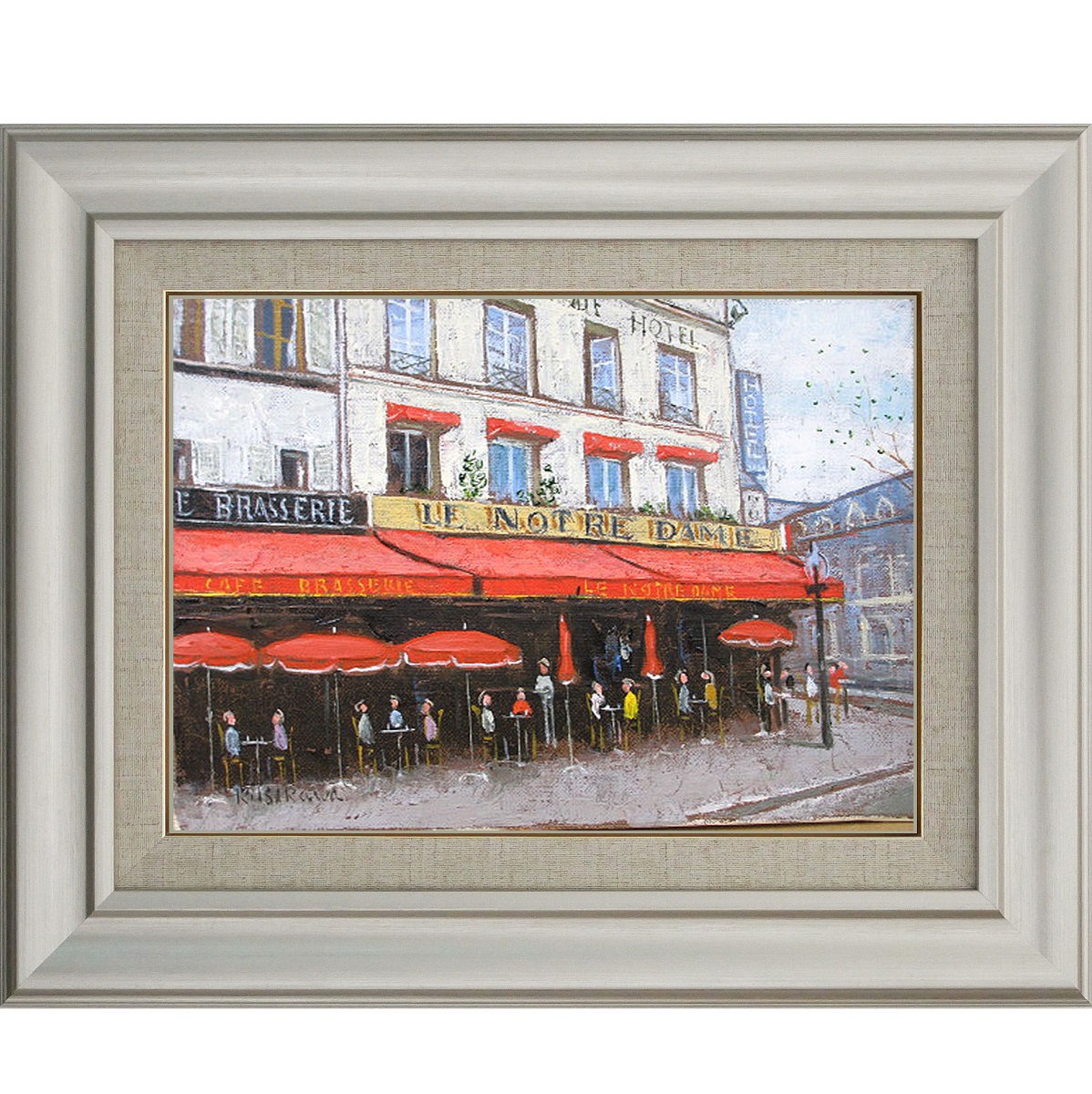 フランス ヤフオク! - 生田明『パリのカフェ（F6号）』油彩画 絵画