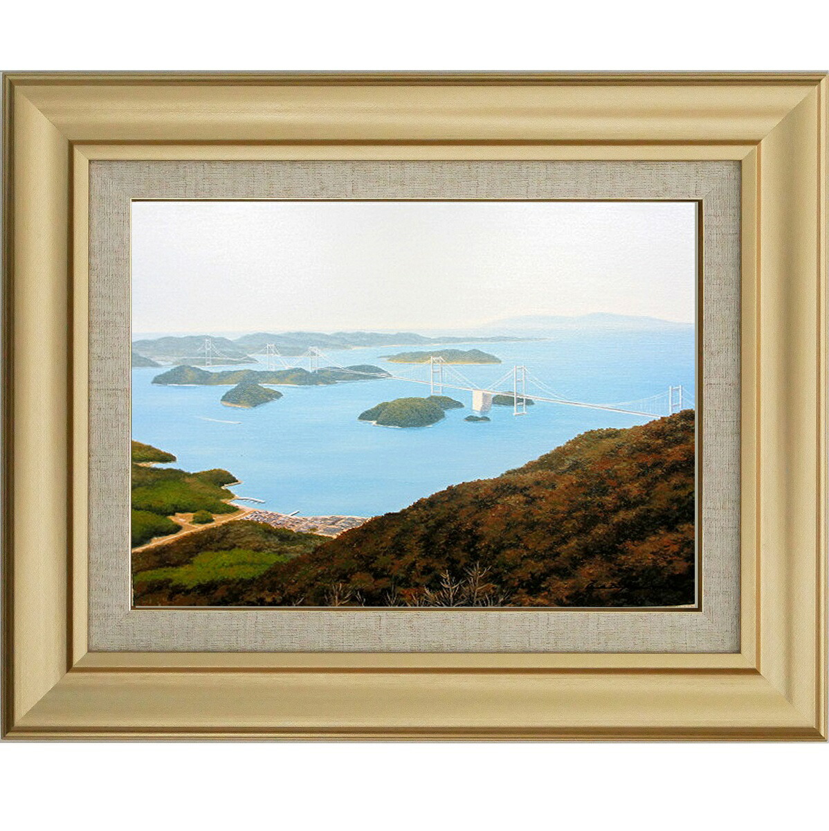 楽天市場】絵画 油絵 額入り油彩 手描き 油彩 しまなみ海道 朝隈敏彦