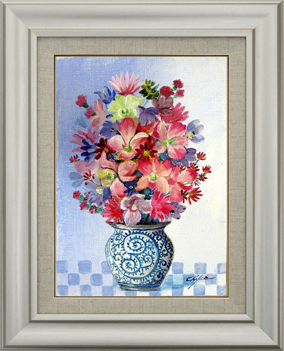 楽天市場】絵画 油絵 額入り油彩 手描き ハッピーフラワー