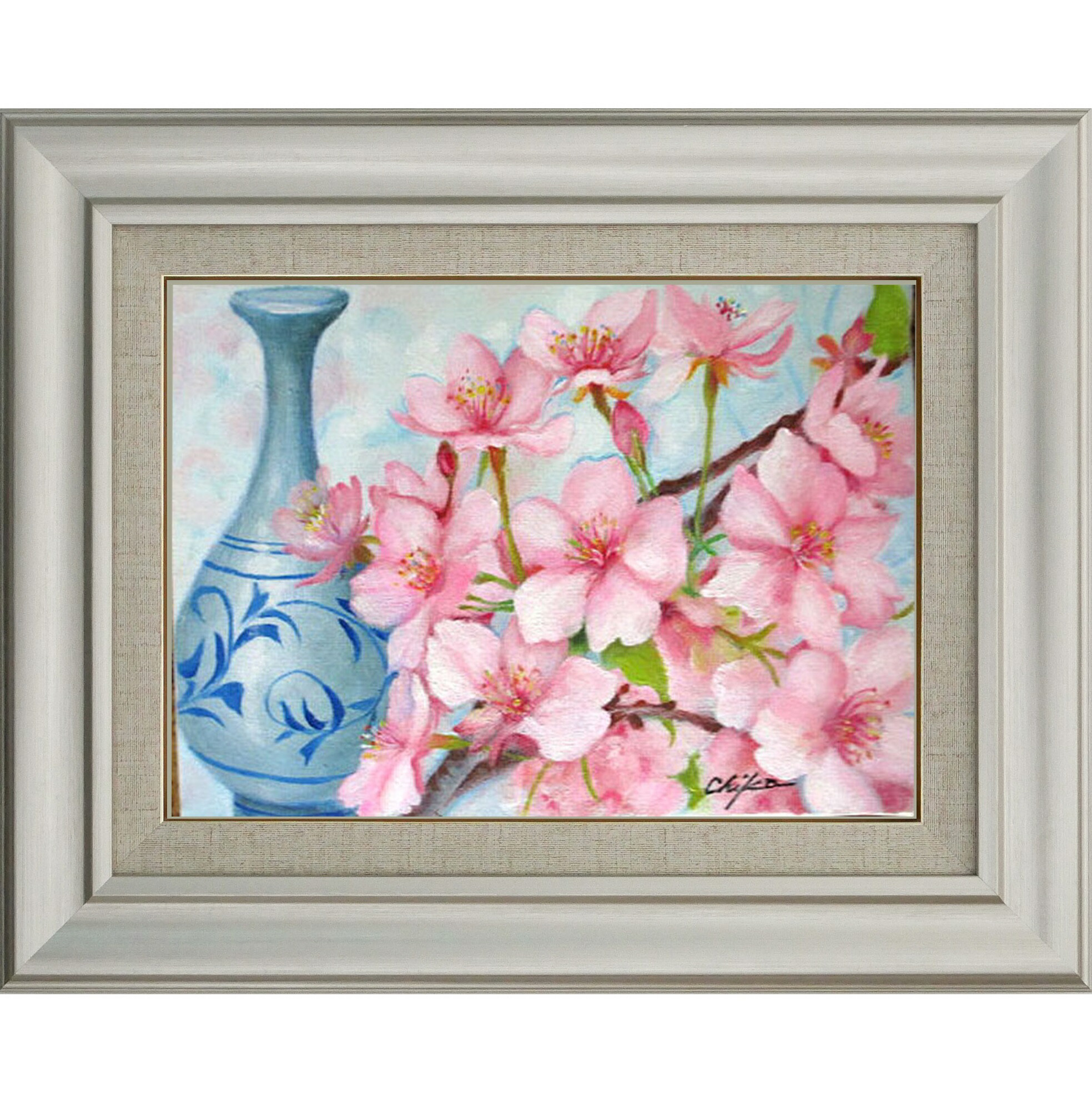 油絵　洋風　美品　高級額付き　手書き　花2 油絵 洋風 美品 高級額付き 手書き 花2