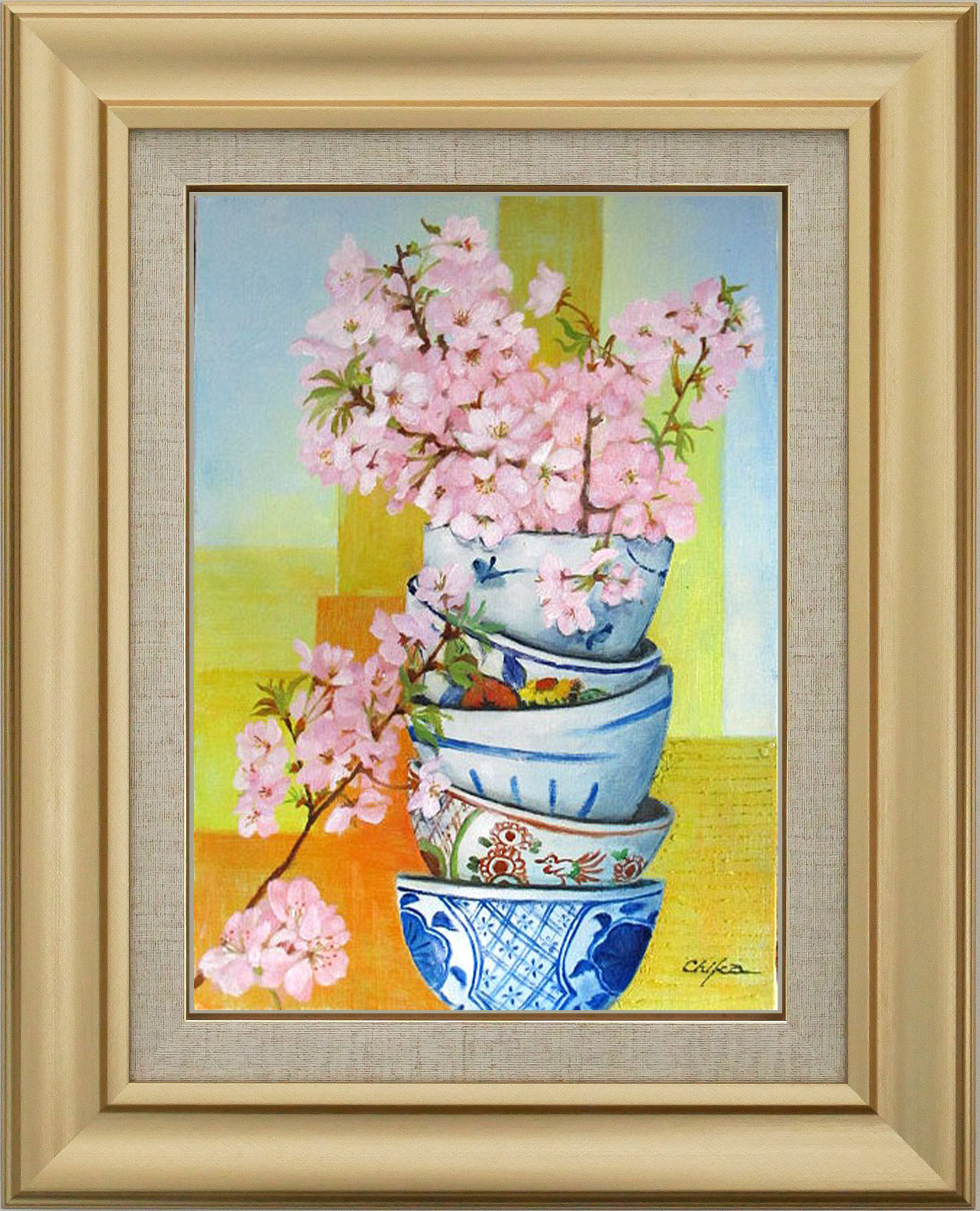 内藤千嘉　【肉筆油彩画】　直筆サインあり imgrc0079650922.jpg