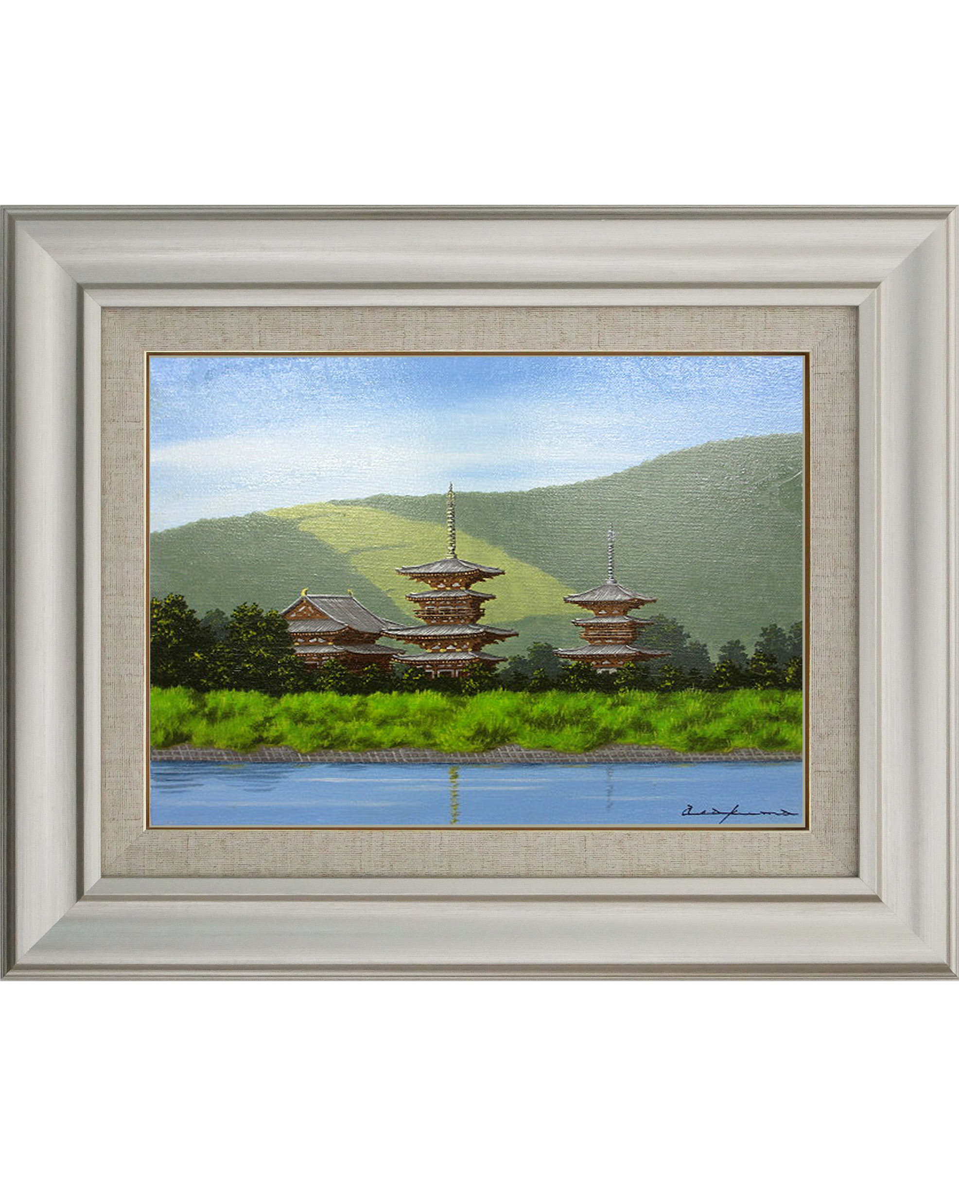 楽天市場】絵画 油絵 額入り油彩 手描き 油絵 富士 芝桜 朝隈