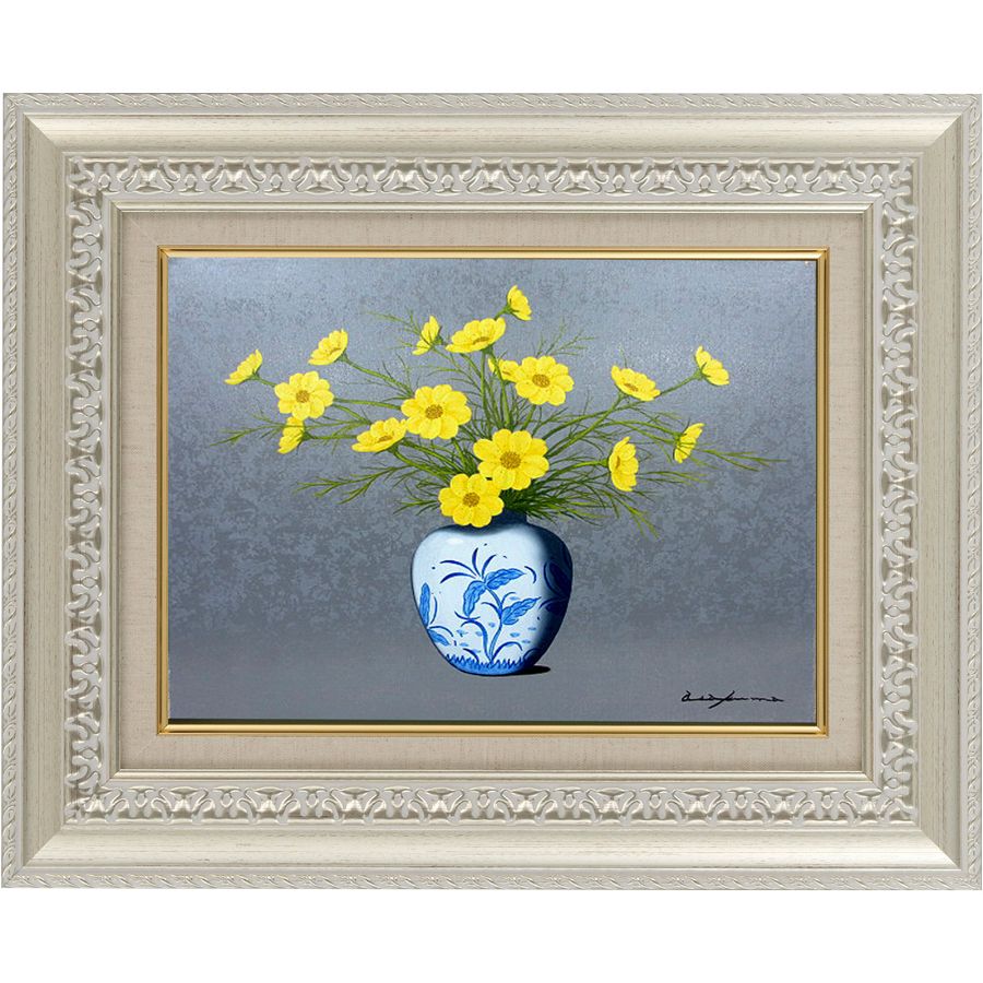 楽天市場】手描き 油絵 額入り油彩画 コスモス1 秋桜 F4サイズ