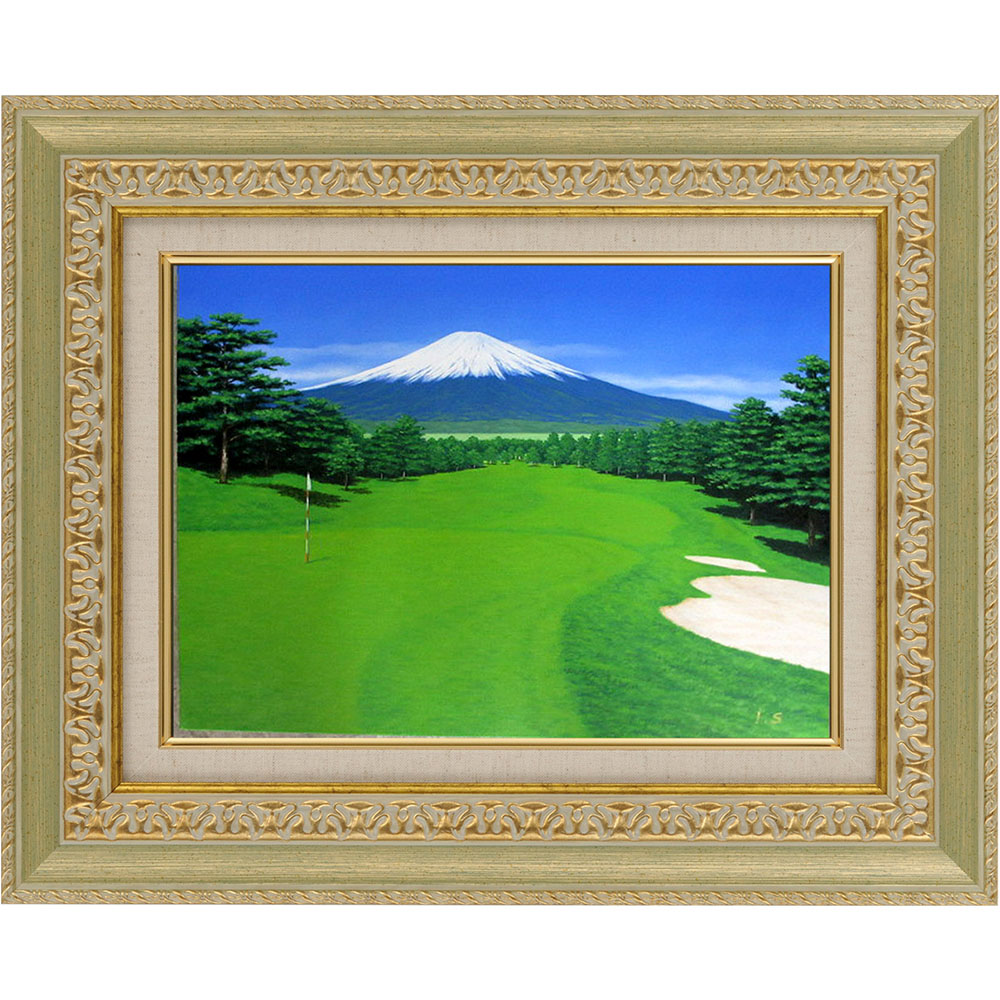 楽天市場】手描き 油絵 絵画 油絵 額入り油彩 手描き 油絵 富士
