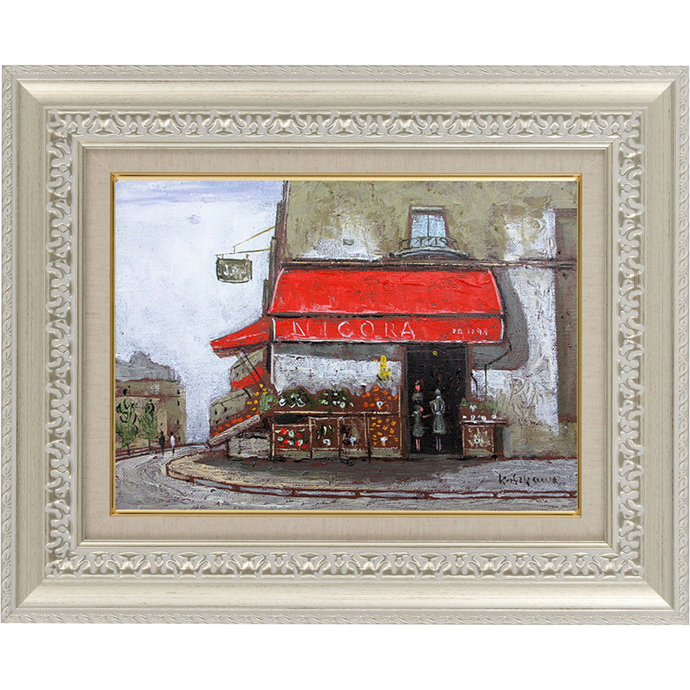 手描き 油絵 絵画 額入り油彩 油彩 パリの青果店 横 F4サイズ 石川佳図 ヨーロッパ 風景 絵 アート 風景画 パリ 幅493mm 高さ402mm Vmaphotographystudios Com