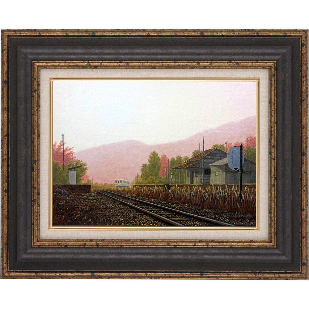 鉄道風景 油彩画 金色フレーム imgrc0093854637.jpg