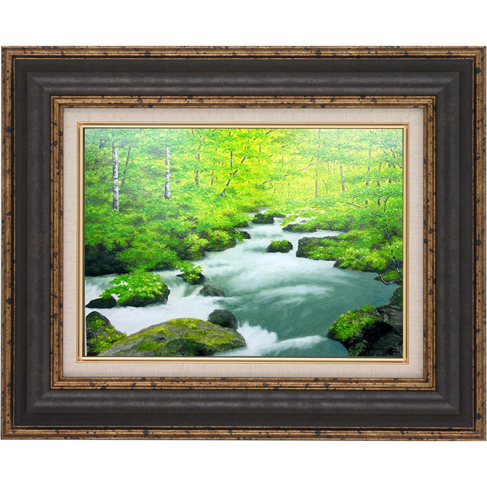 カズキヤスオ　画題不明　油絵　油彩画　額入 カズキヤスオ 画題不明 油絵 油彩画 額入