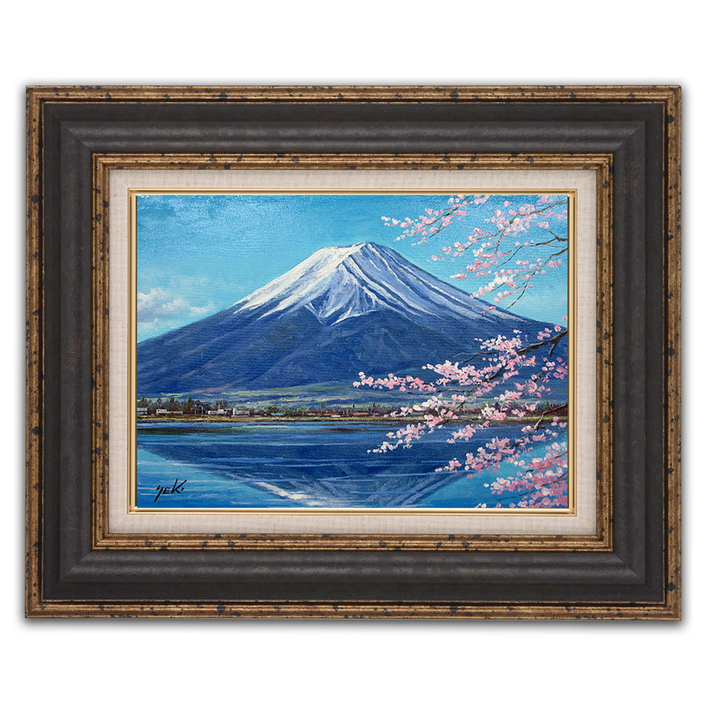 【真作】絵画　岡本忠道　油彩6号　戸隠高原　鮮やかな紅葉と遠景の山々　W145 真作】絵画 岡本忠道 油彩6号 戸隠高原 鮮やかな紅葉と遠景の