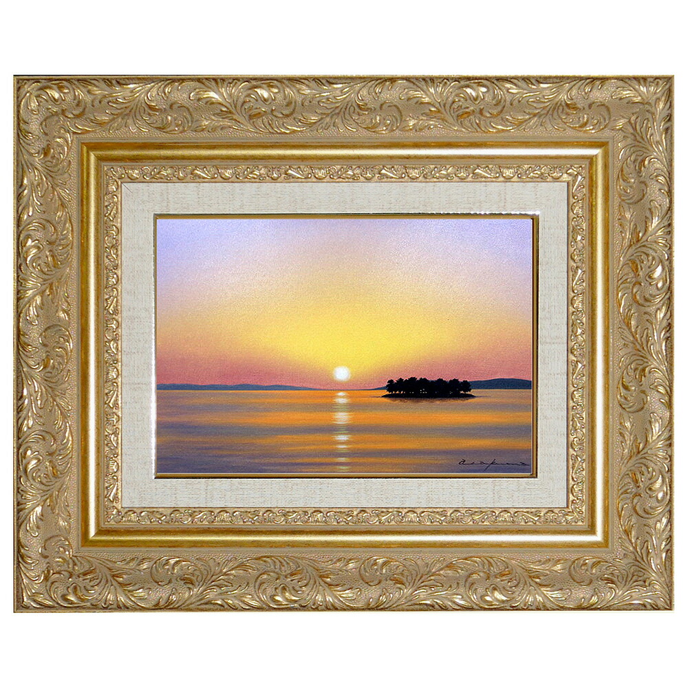 楽天市場】絵画 油絵 額入り油彩 手描き 油絵 朝焼けの海 朝隈