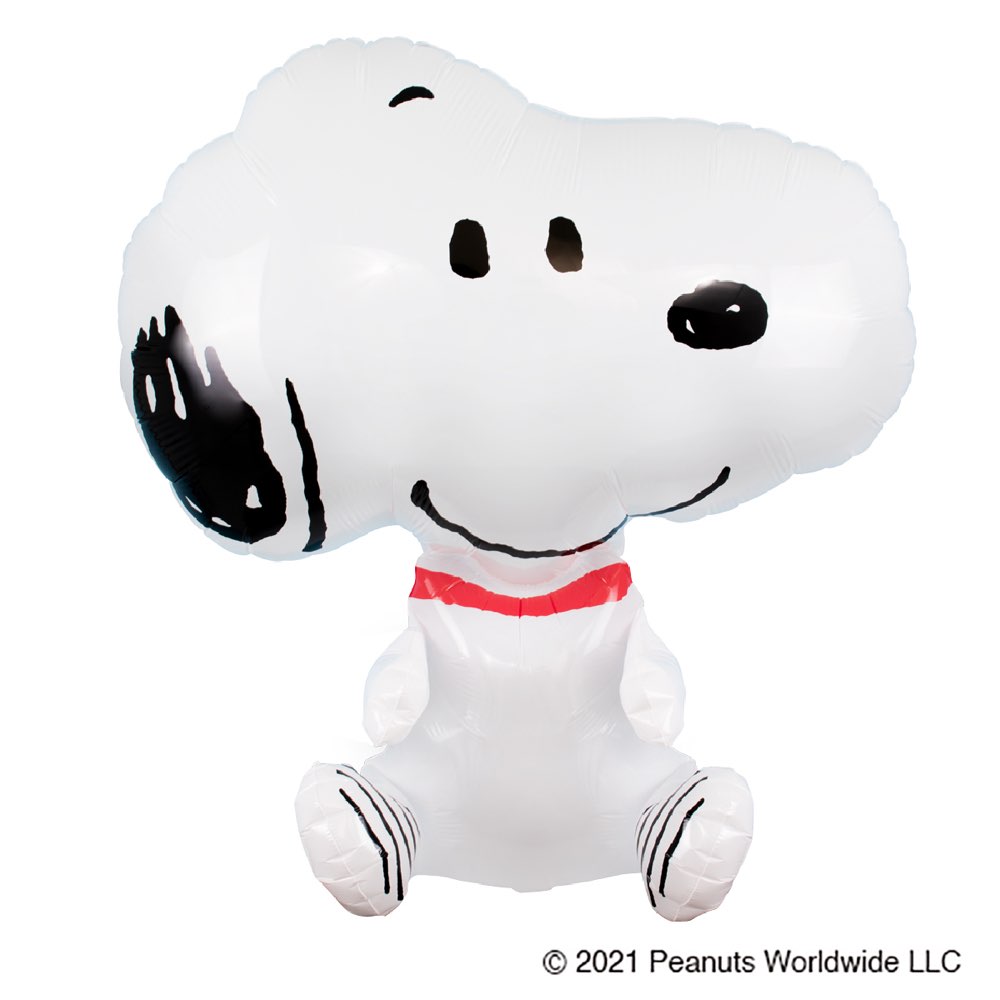 PEANUTSおすわりスヌーピー パッケージ入り W約50p×H約56p テープ付きリボン1巻 ストロー1本付 0201607200 1セット(5枚)