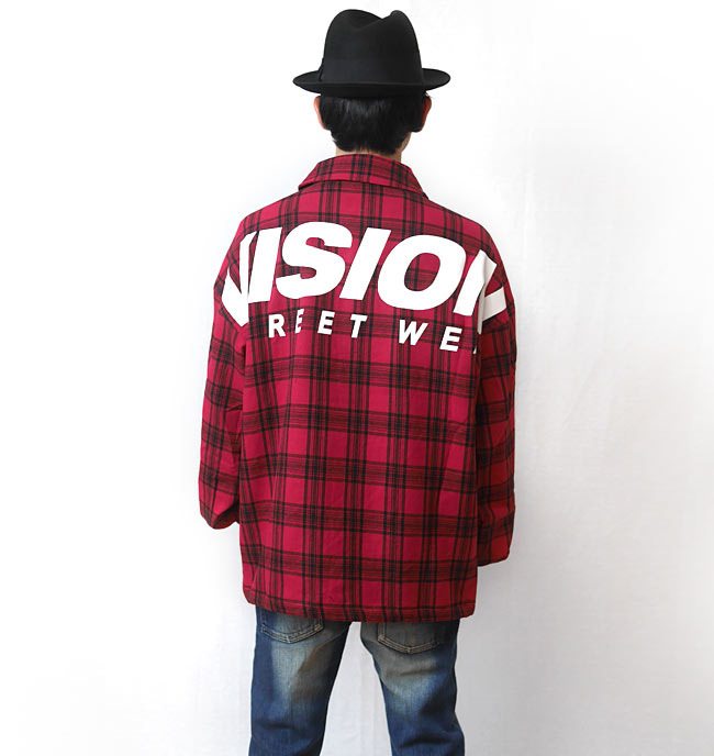 楽天市場 チェック柄 コーチジャケット レッド Vision Street Wear Vsw3151 Red ろ完 赤色 トップス コーチjkt アウター ブルゾン ストリート アメカジ カジュアルコーデ メンズ 春秋服コーデ ロゴ バックプリント Mlサイズ Smtb M Rcp ｔシャツ屋さん バンビ