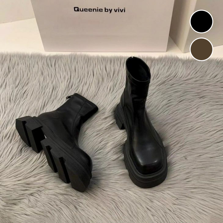 楽天市場】【25AW×半額クーポン】厚底ブーツ ショート ストレッチ