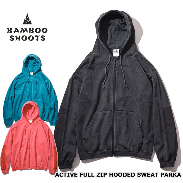 ★SALE60％OFF★BAMBOO SHOOTS バンブーシュート ACTIVE FULL-ZIP HOODED SWEAT SHIRT アクティブ フルジップ フーデッド スウェットシャツ 2201009 メンズ【返品交換不可】