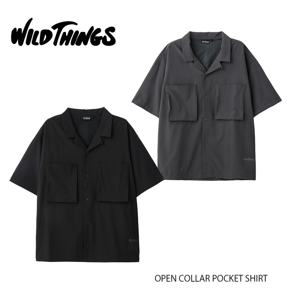 WILDTHINGS ワイルドシングス OPEN COLLAR POCKET SHIRT オープンカラー ポケット シャツ 26春夏 WT26041AD