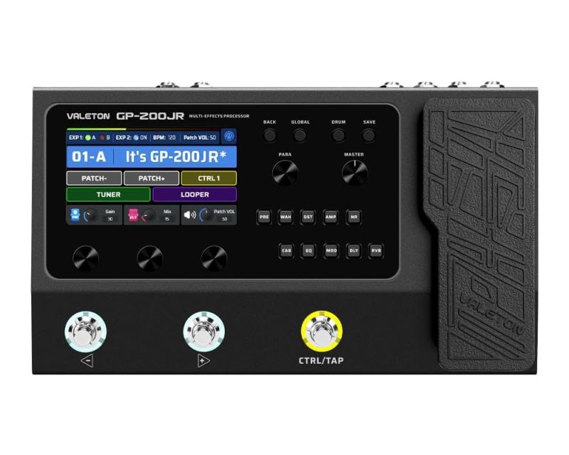Valeton GP-200JR マルチエフェクトプロセッサー マルチエフェクトペダル エクスプレッションペダル付き FXループ MIDI I/O ギター ベース エフェクトペダル アンプ モデリング IR キャビネット シ|バンブ