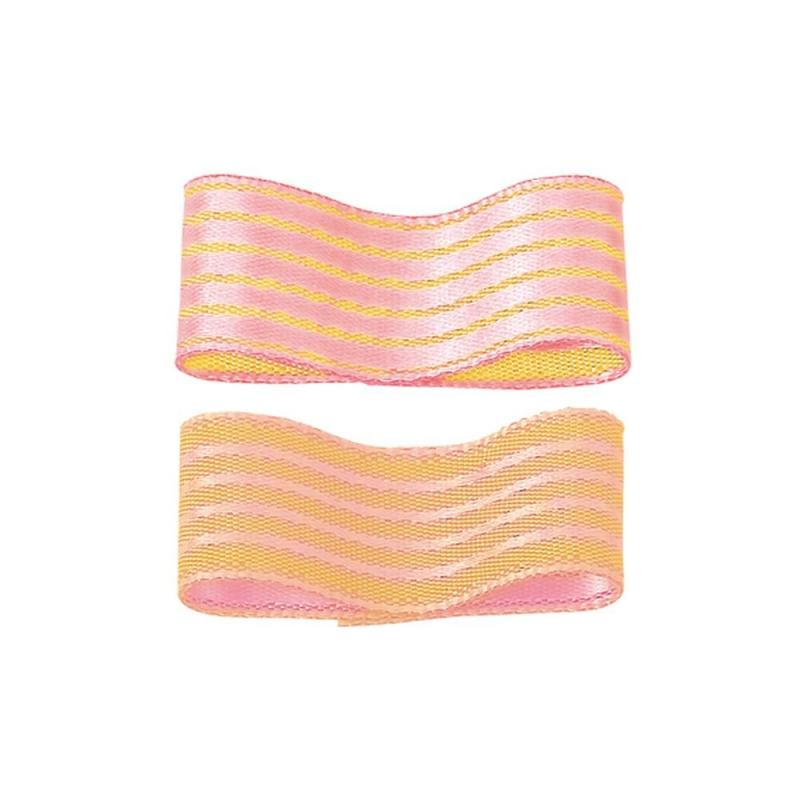 RibbonBon ペンタストライプシャンブレーリボン #609 36粍幅 巻(30m) 6大きさ20色取りひろげる