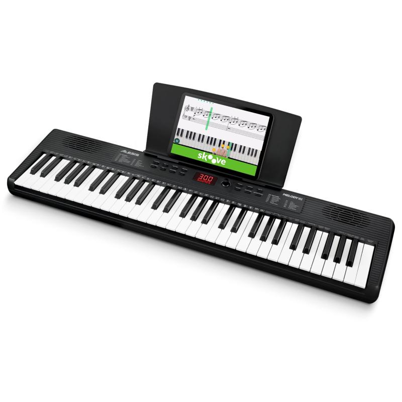 Alesis 鍵盤 洋琴 61鍵盤楽器 金棒引き内蔵 携帯型 未経験者向け 陰電子鍵盤 経口避妊薬/楽譜照明ランプ 300声遣い 無償性習い事嘱する Melody 61 MK4