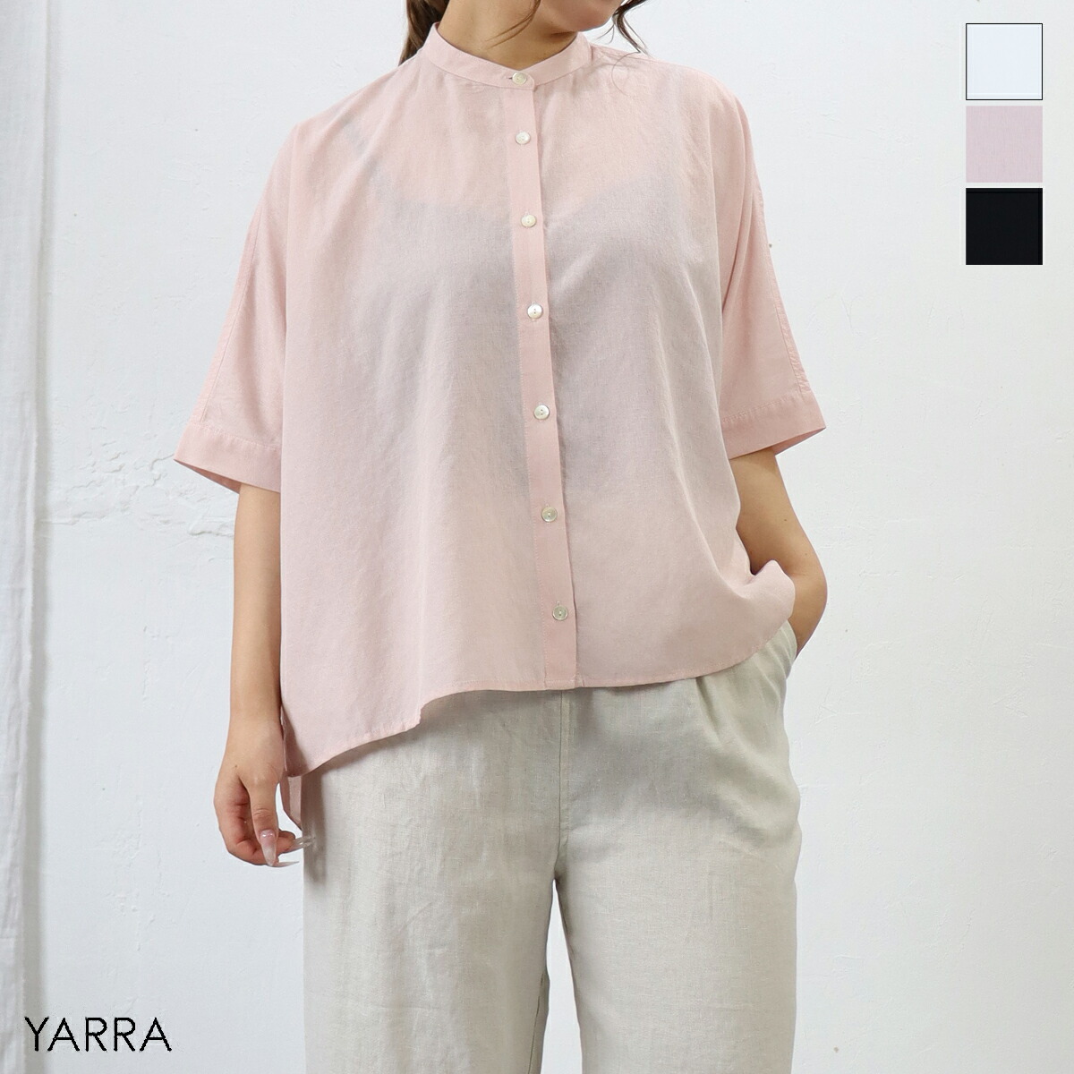 【春夏個条 15％オフセール】\u003cbr /\u003eYARRA（ヤラ）シアーリネンブレンドブラウス【2026春夏】