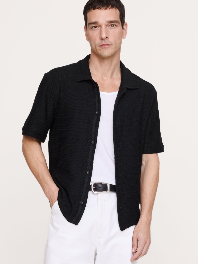 【SALE／15%OFF】(M)編み物 ツイル たまり場 プルオーバー BANANA REPUBLIC バナナ・リパブリック トップス プルオーバー・トップ ベージュ 黄色 黒いこと【RBA_E】【貨物輸送無料】[ Fashion]