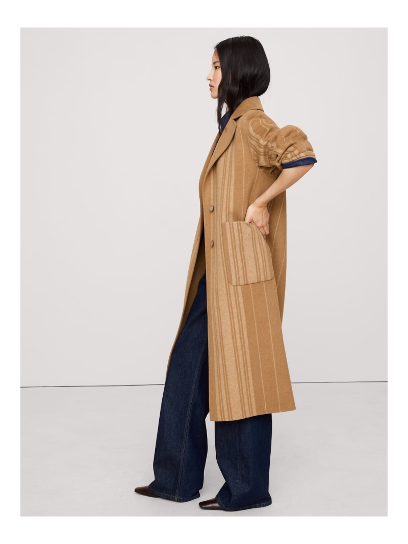(W)ダブルフェイス トップコート BANANA REPUBLIC バナナ・リパブリック ジャケット・アウター チェスターコート ブラック ブラウン【送料無料】[ Fashion]
