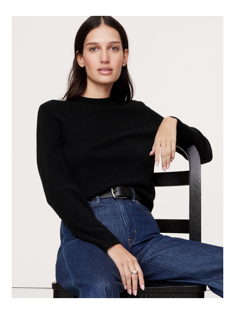 (W)ライトウェイト カシミヤ クルーネックセーター BANANA REPUBLIC バナナ・リパブリック トップス ニット レッド ホワイト ベージュ グレー ブラック【送料無料】[ Fashion] 17,520円