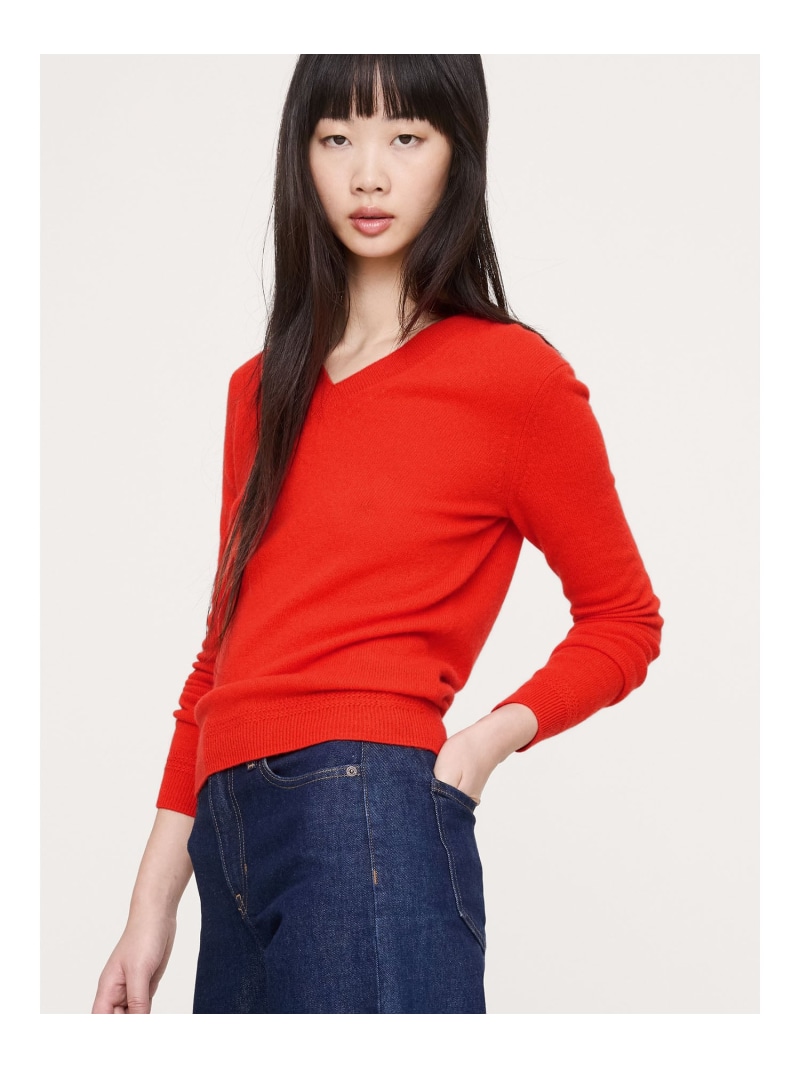 【SALE／15%OFF】(W)ライトウェイト カシミール Vのど首プルオーバー BANANA REPUBLIC バナナ・リパブリック トップス 編み物 白いこと 米国海軍 赤いこと 青碧【RBA_E】【貨物輸送無料】[ Fashion]