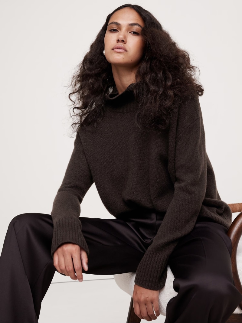 【SALE／69%OFF】(W)伸び伸びする カシミール タートルネック プルオーバー BANANA REPUBLIC バナナ・リパブリック トップス 編み物 白いこと 赤銅色 薄墨色 赤いこと カーキ緑であること 緑であること 青碧 パープル【RBA_E】【貨物輸送無料】[ Fashion]