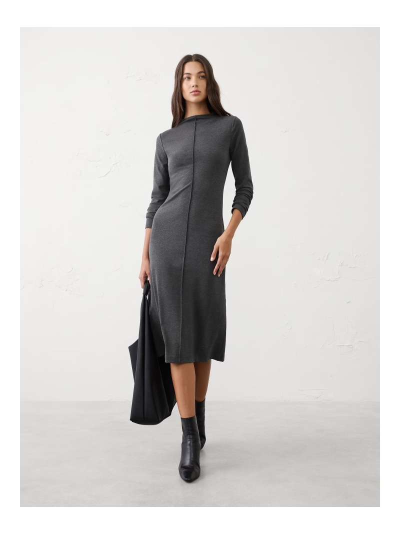 【SALE／65%OFF】(W)BANANA REPUBLIC FACTORY STORE　　コージー リブニット ミディワンピース BANANA REPUBLIC FACTORY STORE バナナ・リパブリック ファクトリーストアー ワンピース・ドレス ワンピース グレー【RBA_E】【送料無料】[ Fashion]
