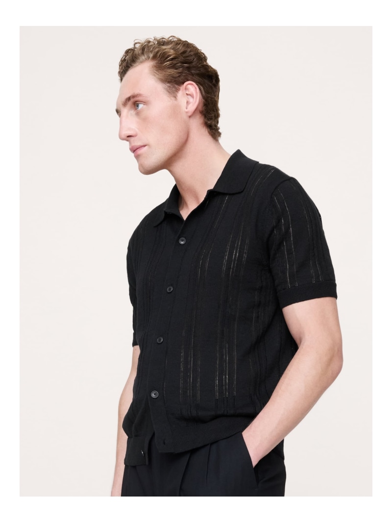 【SALE／32%OFF】(M)ポインテール リネン 綿織物 ポロ ジレー BANANA REPUBLIC バナナ・リパブリック トップス スポーツシャツ 赤いこと 黒いこと さくら色 オレンジ色【RBA_E】【貨物輸送無料】[ Fashion]