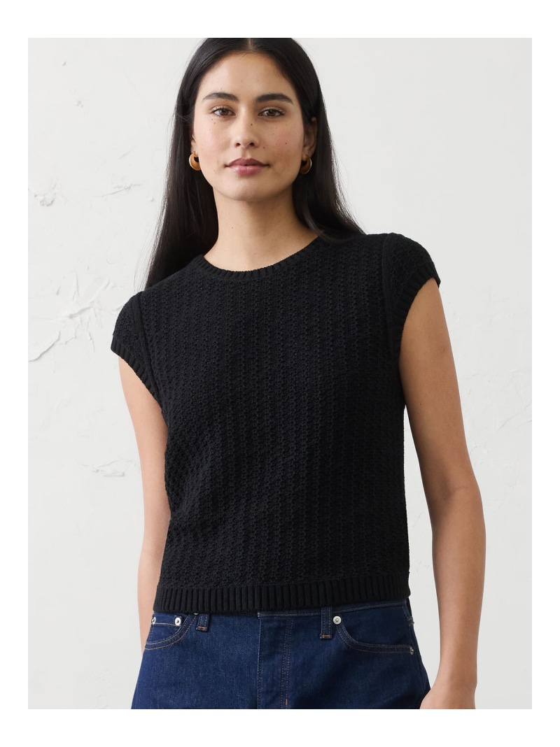 (W)テクスチャード セーター BANANA REPUBLIC FACTORY STORE バナナ・リパブリック ファクトリーストアー トップス ノースリーブ・タンクトップ ベージュ グリーン ホワイト ブラック【送料無料】[ Fashion]